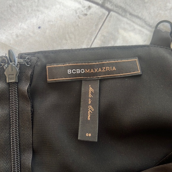 NWOT BCBGMAXAZRIA Canvas strips satin mini dress size 8 - Picture 6 of 9